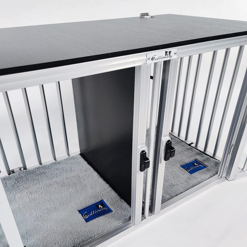 Callieway Faltbare/Klappbare ALU DOGBOX/Hundebox/Transportkäfig klappbar (Twinbox S), Twinbox S