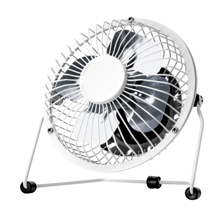 Status SUSBWHWFAN1PKB4 Mini-Schreibtischventilator, Metall, Weiss A Weiss A 10,2 cm, Weiß A 10,