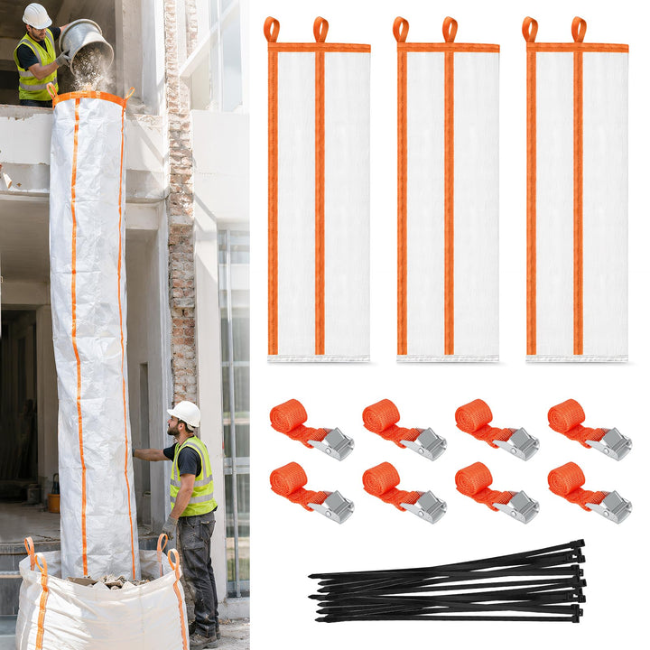 Schuttrutsche, 900cm Bauschuttrutsche Werkzeuge Set 3 x 3m, Schwerlast PP Abfallrutsche bis 150kg, B
