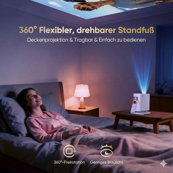 [Wielio 2026 Upgrade Google TV Beamer] Natives 1080P, 4K-Unterstützung, 25000 Lumens,elektrischer Fo