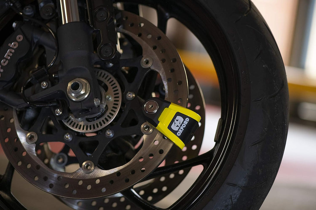 Oxford Motorcycle Quartz XD10 Disc Lock 10mm Pin Yellow UK Seller, Medium