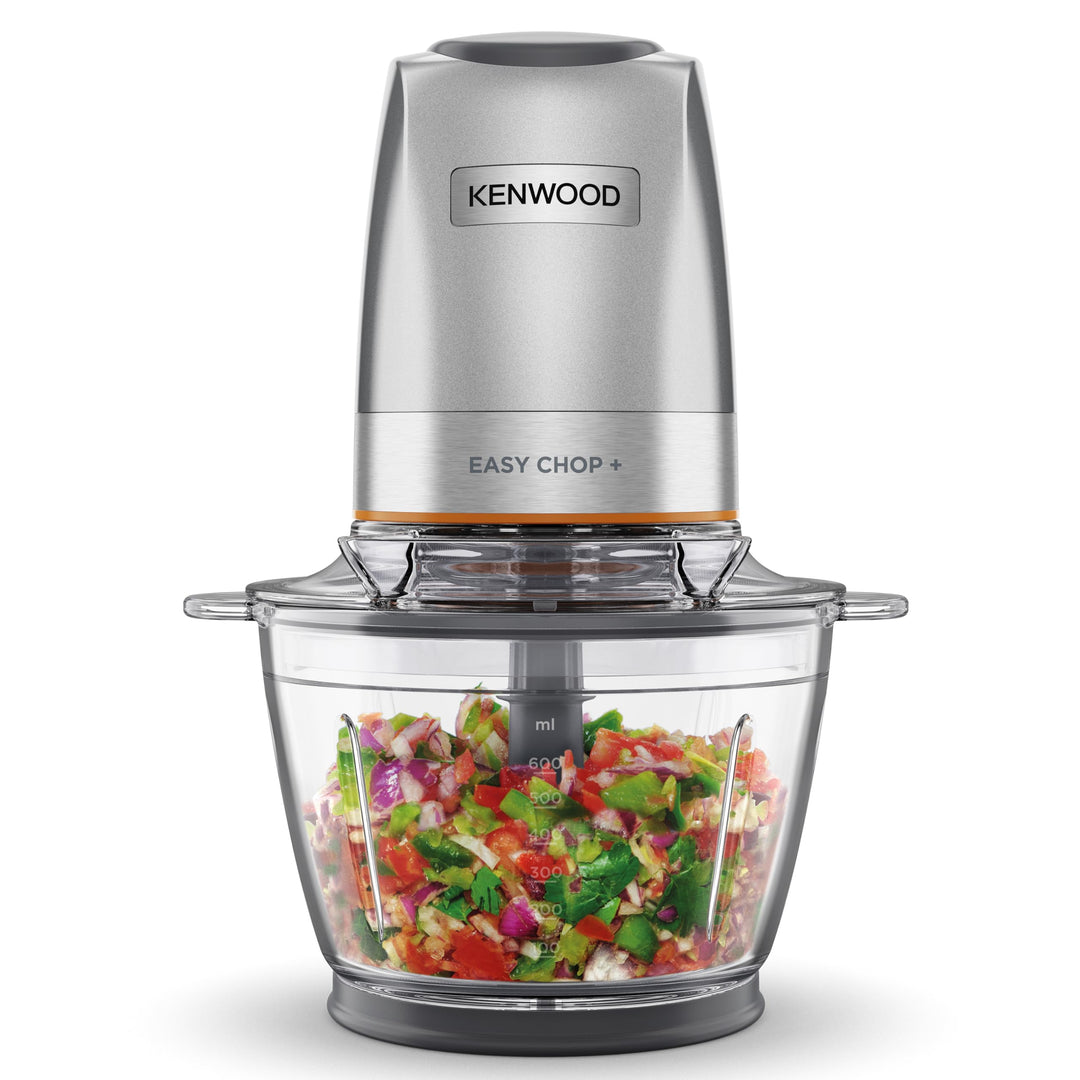 Kenwood EasyChop+ CHP62.400 SI Elektrischer Zerkleinerer mit Vierfach-Klingen aus Edelstahl, One-Tou