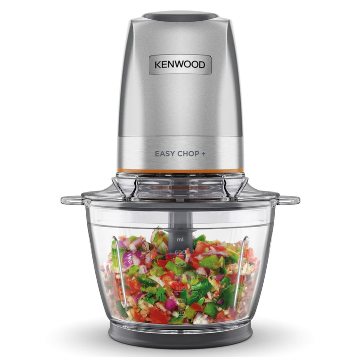 Kenwood EasyChop+ CHP62.400 SI Elektrischer Zerkleinerer mit Vierfach-Klingen aus Edelstahl, One-Tou