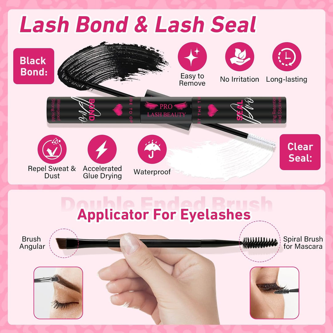 PRO Manga Lashes Cluster Wimpern Extensions Lash Extension Set DIY Wimpernverlängerung Kit Bindung u