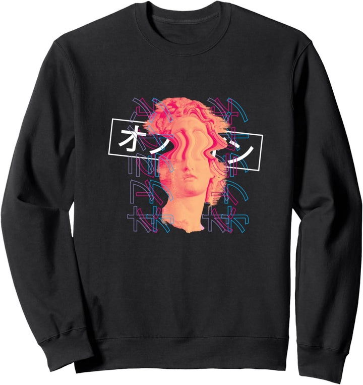 Japanische Störungs-Retrowellen-Synthwellen-Dampfwelle Sweatshirt