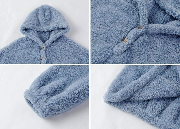 Imily Bela Kinder Mädchen Kapuzenpullover Fleece Hoodie Sherpa Sweatershirt Warm Teddy Pulli 11 Jahr