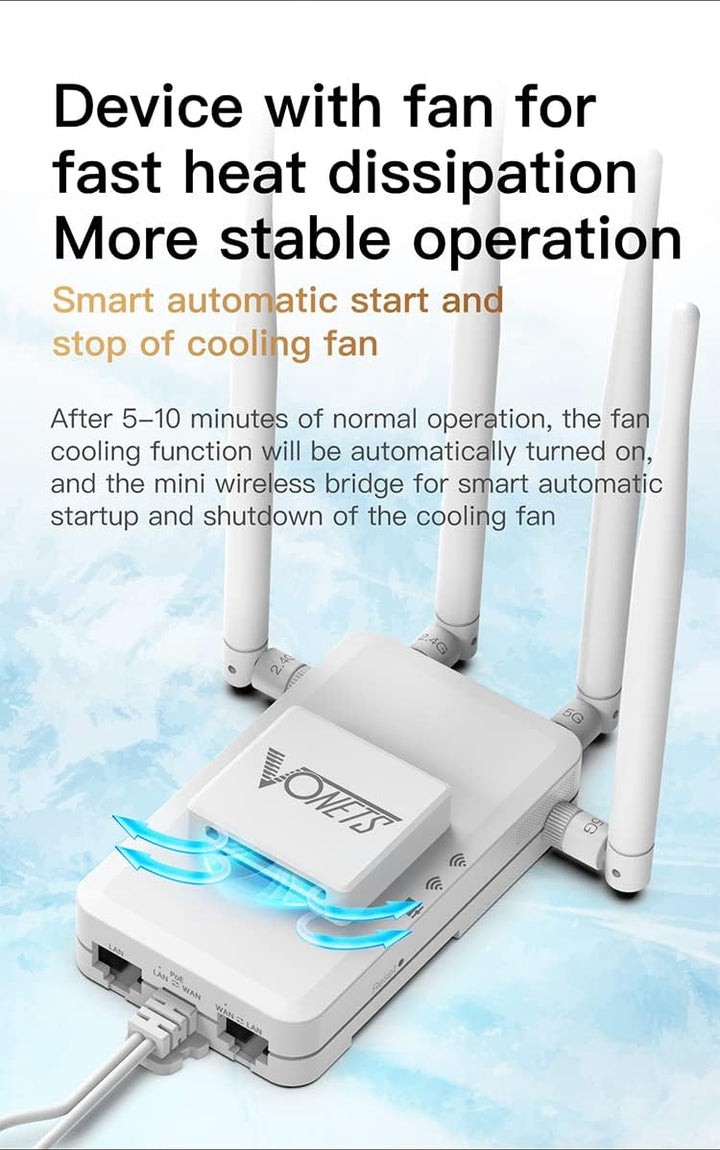 VONETS Gigabit WLAN Bridge WiFi Router Wireless Repeater/Dual Band 2.4GHz/5GHz RJ45 WiFi Ethernet Ad