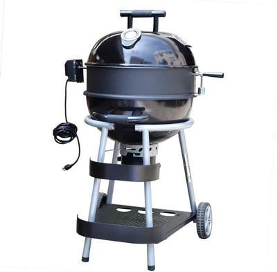 onlyfire 57CM Universal Drehspiess mit Motor Grillspiess-Aufsatz Set für Kugelgrill, Rotisserie, Hol