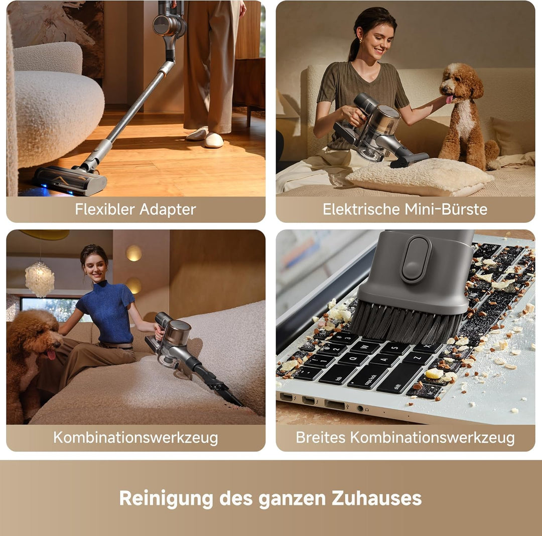 dreame R30 Kabelloser Staubsauger, Seitenbürste, für zahlreiche Flächen, Staubbeleuchtung, ohne Verh