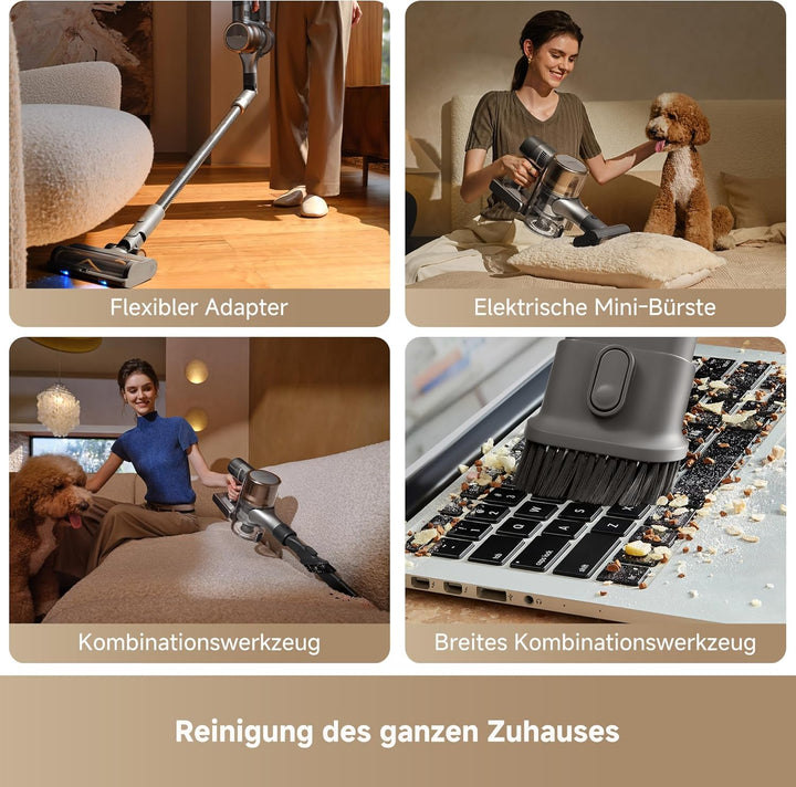 dreame R30 Kabelloser Staubsauger, Seitenbürste, für zahlreiche Flächen, Staubbeleuchtung, ohne Verh
