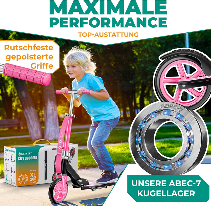 KESSER® Scooter Roller Kinderroller Cityroller Tretroller Kickroller klappbar höhenverstellbar, Kick