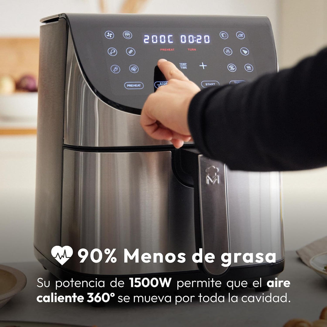 MasterPRO Rocket 700 | Freidora Sin Aceite | Capacidad de 7 L y 1700 W de Potencia | Pantalla LED Tá