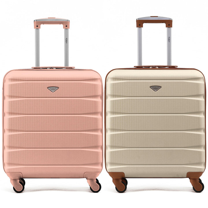 Flight Knight Suitcase Set of 2 Lightweight 4 Wheel ABS Hard Case Carry On Hand Luggage Approved for