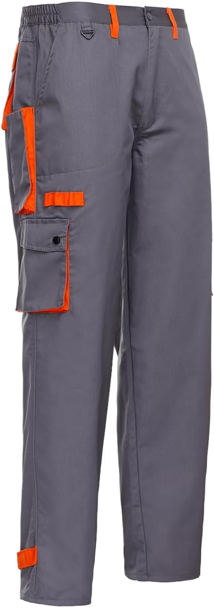 Stenso Desman Herren Arbeitshosen Bundhose - Cargohose - Grau/Orange 48, 48