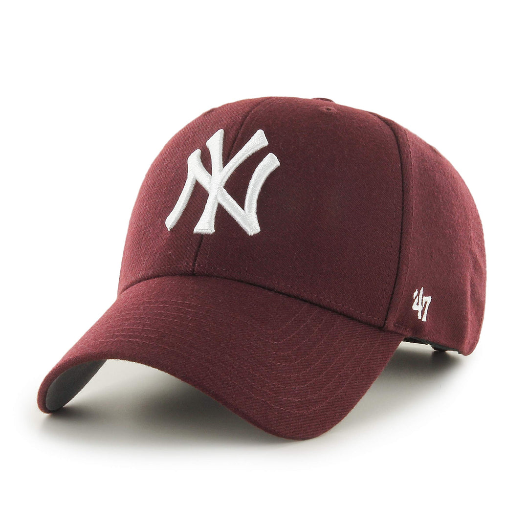 MLB Caps 47 verstellbar Klettverschluss Baseball Kappe gebogener Schirm Teamlogo 31 (Dark Maroon), 3
