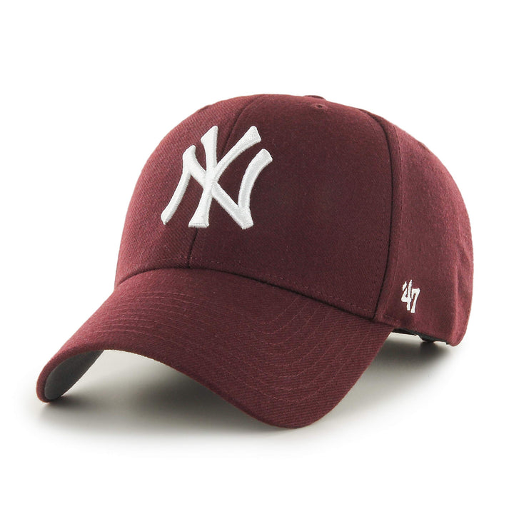 MLB Caps 47 verstellbar Klettverschluss Baseball Kappe gebogener Schirm Teamlogo 31 (Dark Maroon), 3