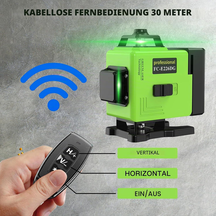 Kreuzlinienlaser Grün 16 Linien Nivellierlaser, 4 x 360 ° Laser wasserwaage, linienlaser kreuzlaser