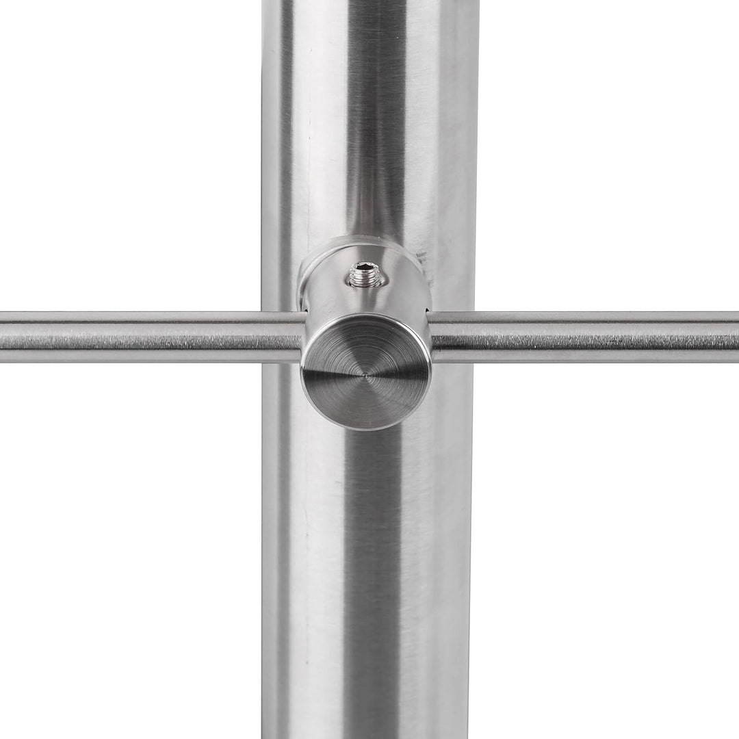 Relaxdays Treppengeländer Edelstahl Set, für Innen und Aussen, Handlauf, 1,0 m lang, 2 Pfosten, ohne