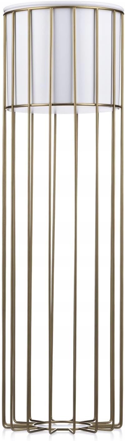 HowHomely Moderne Blumenständer Metall 70 cm Hoch mit Weiss Blumentopf Rund 19 cm Ø auf Robuste Gold