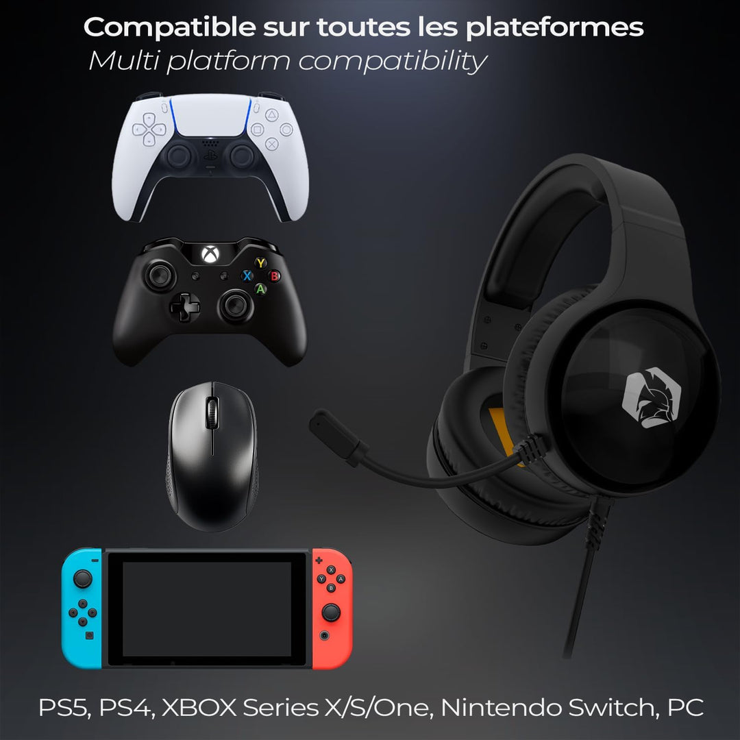 EMPIRE GAMING - Icarus S16 Gamer Kopfhörer RGB für PS5, PS4, Xbox One/Serie, PC, Mac, Smartphones, T