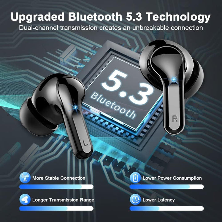 Bluetooth Kopfhörer, Kopfhörer Kabellos Bluetooth 5.3 In Ear Kopfhörer mit 4 ENC Mikrofon, 2023 Neue