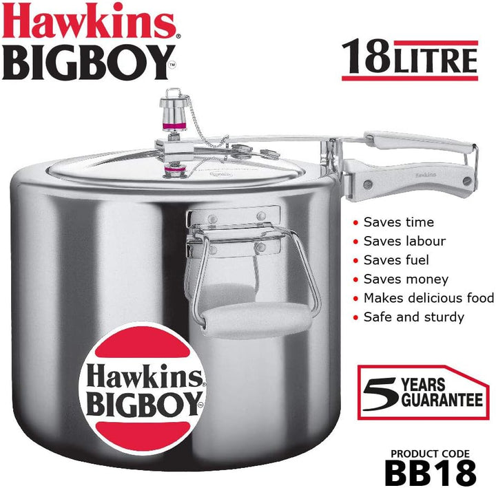 HAWKINS E20 Schnellkochtopf/Kochgeschirr, Aluminium, Silber 18 Liter, 18 Liter