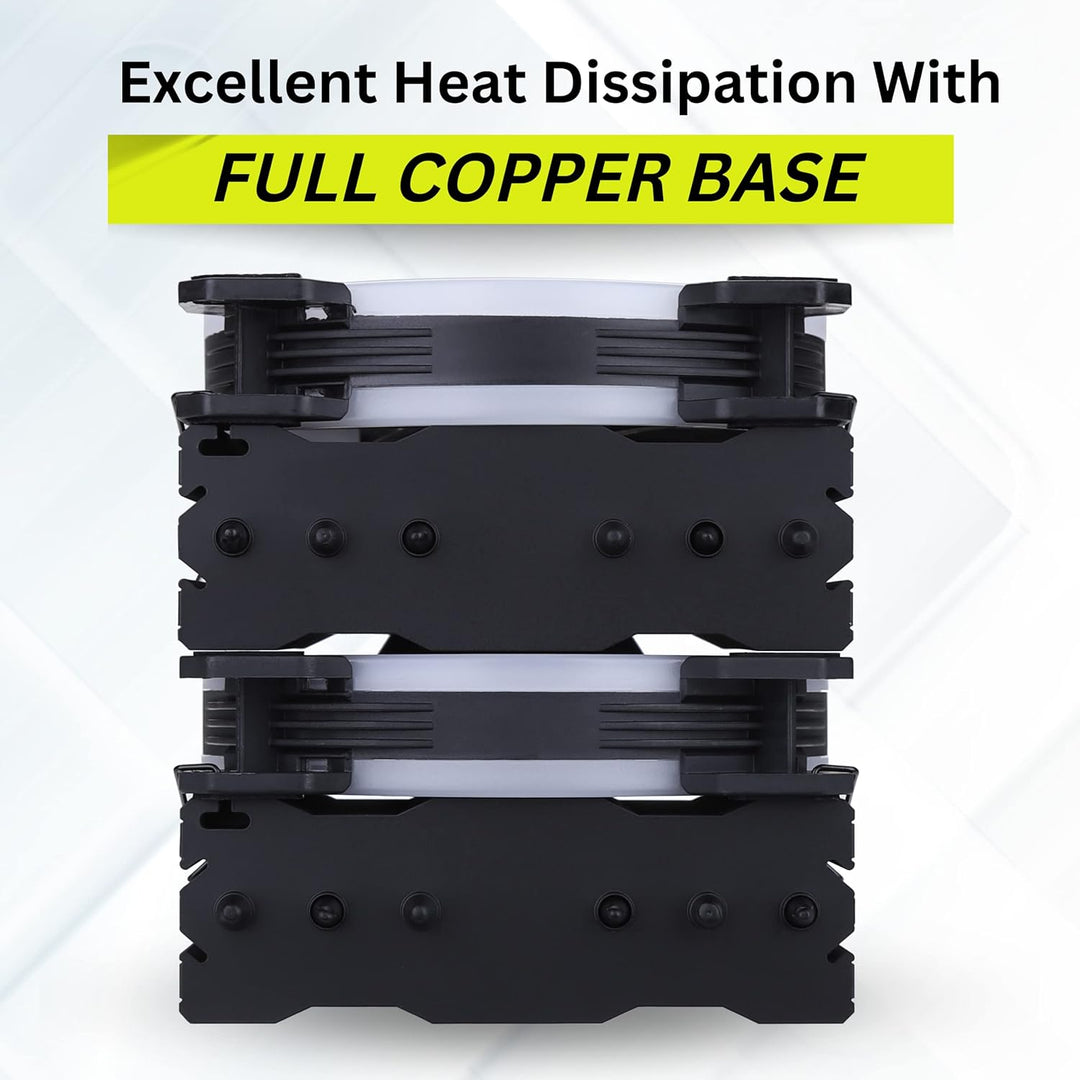 Gelid Solutions Glacier Black RGB – Twin Tower mit 6 Power Heatpipes – 2X 20mm-ARGB-PWM-Lüfter – TPD