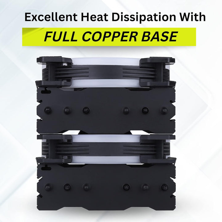 Gelid Solutions Glacier Black RGB – Twin Tower mit 6 Power Heatpipes – 2X 20mm-ARGB-PWM-Lüfter – TPD