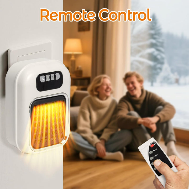 Steckdosen Heizlüfter 600W Keramik Heizung mit Thermostat Remote Wall Outlet Space PTC Keramische He