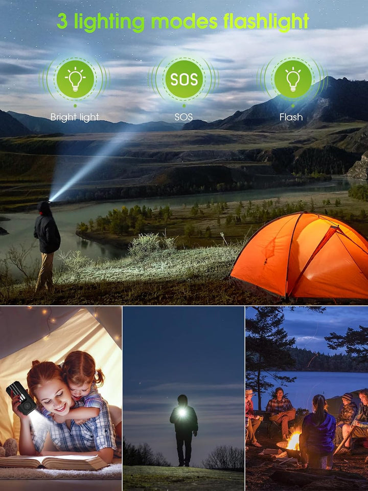 52800mAh Power Bank Solar Powerbank PD 30W Kabellose Tragbares Schnellladegerät mit 3 Kabel,7 Ausgän