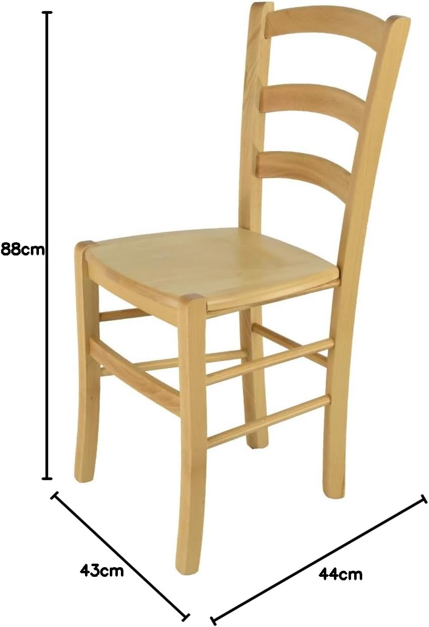 t m c s Tommychairs - Stuhl Venice für Küche und Esszimmer, robuste Struktur aus lackiertem Buchenho