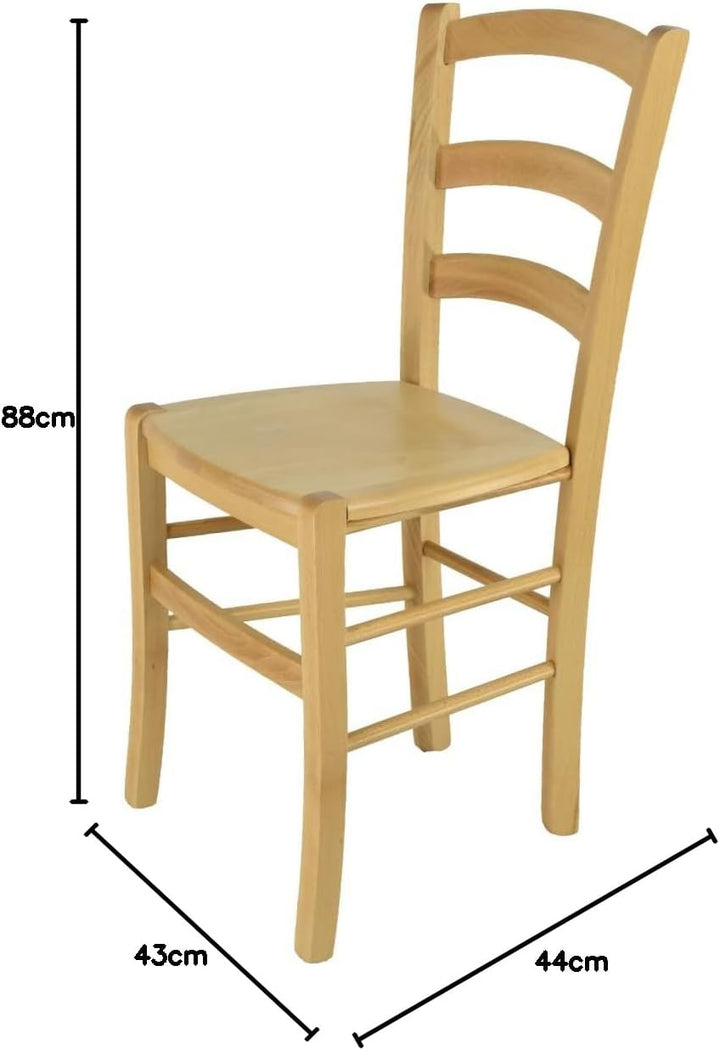 t m c s Tommychairs - Stuhl Venice für Küche und Esszimmer, robuste Struktur aus lackiertem Buchenho