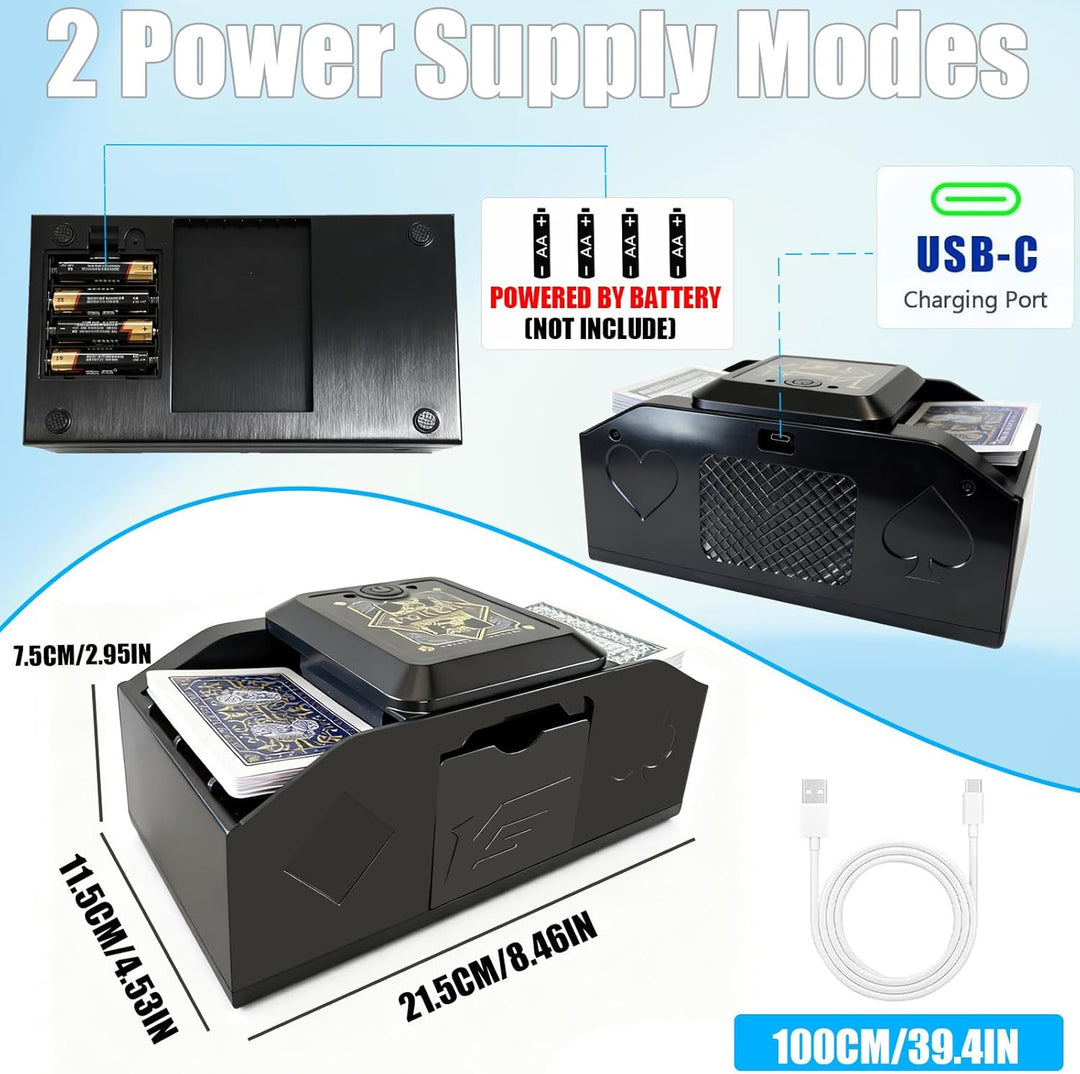 Automatischer Kartenmischer, USB/Batteriebetriebener Elektrisch Kartenmischmaschine, Sensierbarer Sp