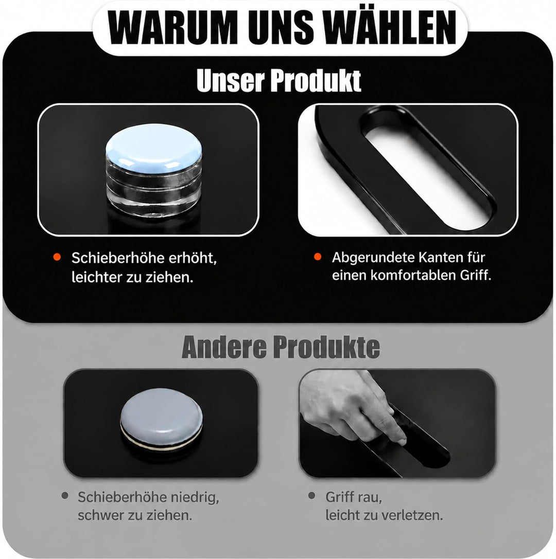 Upgraded Gleitbrett TM7 für Thermomix - Acrylglas Rollbrett mit 360° leichtgängige Teflon-Gleitern,