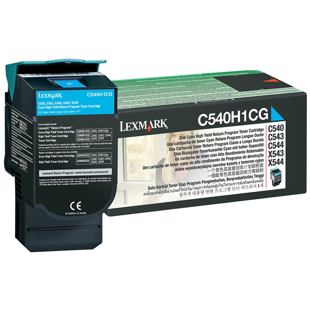 Lexmark C540H1CG C540, C543, C544, X543, X544 Tonerkartusche 2.000 Seiten Rückgabe, cyan, CYAN