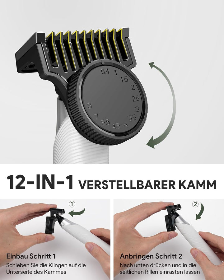 Xpert T Magnetisch Rasierer Damen Elektrisch Herren mit Tasche, Unisex Barttrimmer mit Nasenhaartrim