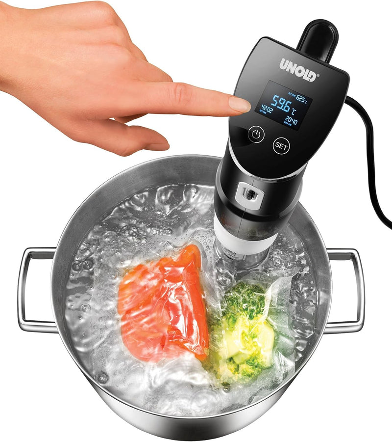 UNOLD 58915 STICK Time Sous Vide Garer für alle Töpfe ab 18 cm Höhe, Temperaturgenauigkeit 0,2°C, ei