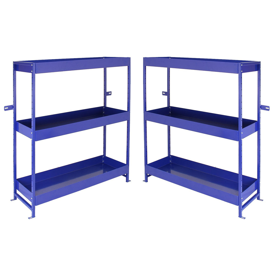 Van-Regal, Aufbewahrung, Metall, Werkzeug-Organisationsregale, Duo, Blau, Werkstatt, Garage, Stahl,