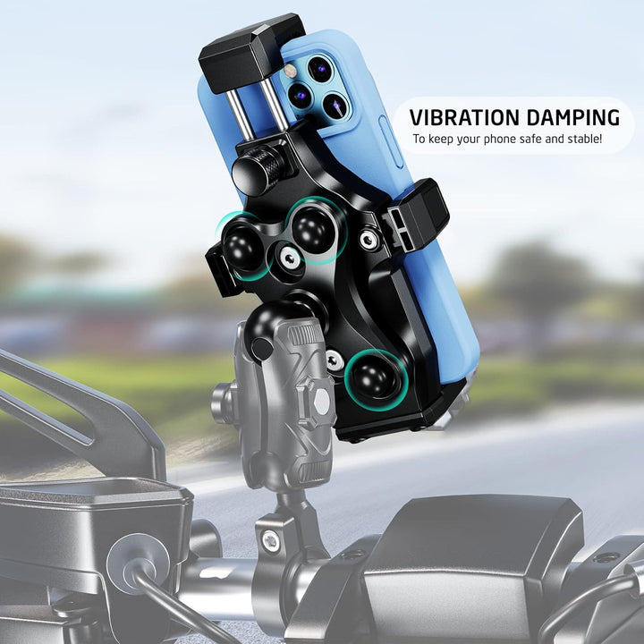 iMESTOU Antivibrationen Motorrad Telefonhalterung mit 1 Kugelkopf Passend für RAM B Grösse Halterung