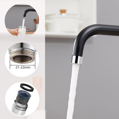Wasserhahn Küche Schwarz, Ulytid Hochdruck Küchenarmatur 360° Drehung, L-Form Mischbatterie Spültisc
