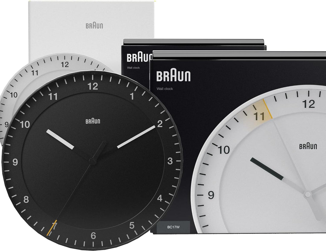 Braun Klassischer Mixed Analog Wanduhr Zuhause Geschenke mit ruhiges Quarzuhrwerk, leicht lesbares Z