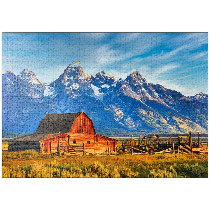 Barn on Mormon Run, Wyoming beliebte Scheune in Jackson Hole - Premium 1000 Teile Puzzle - MyPuzzle