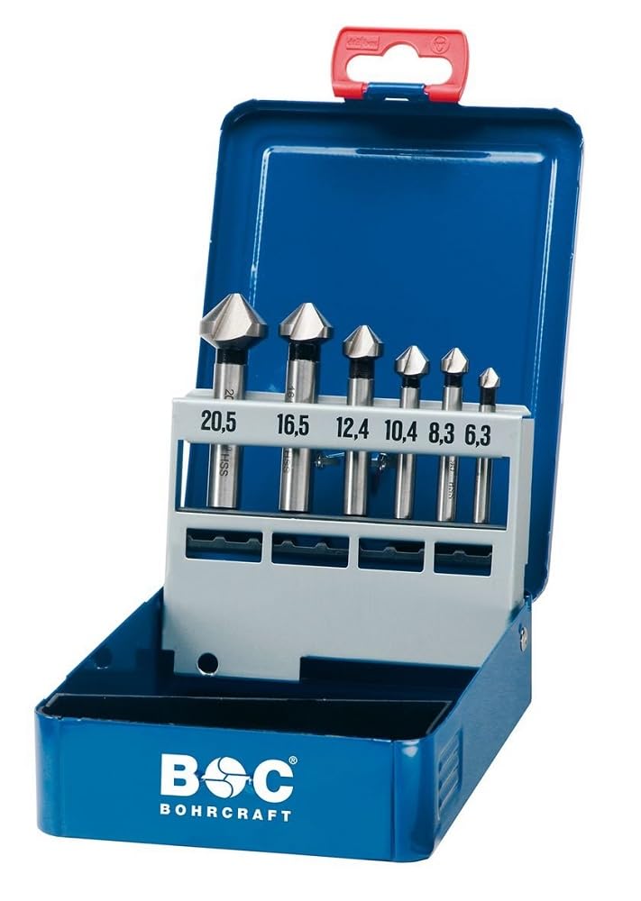 Kegelsenker HSS DIN 335 C in Metallkassette 6-tlg. 6,3-8,3-10,4-12,4-16,5-20,5 mm / KS6 HSS