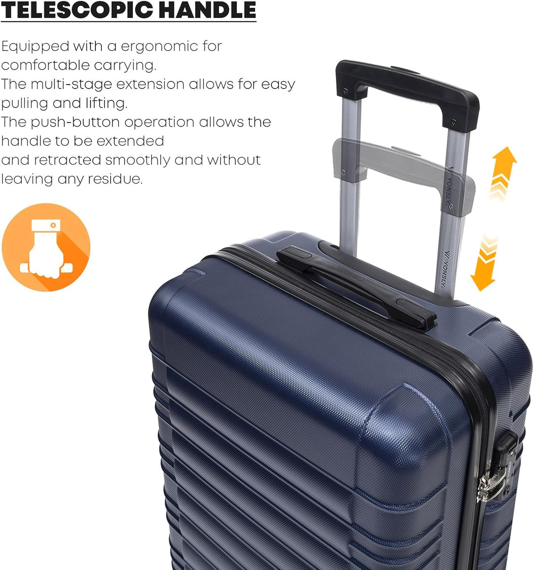 Premium Reisekoffer TSA-Schloss,YKK-Reissverschluss Hartschalen-Koffer Trolley Kabinenkoffer Rollkof