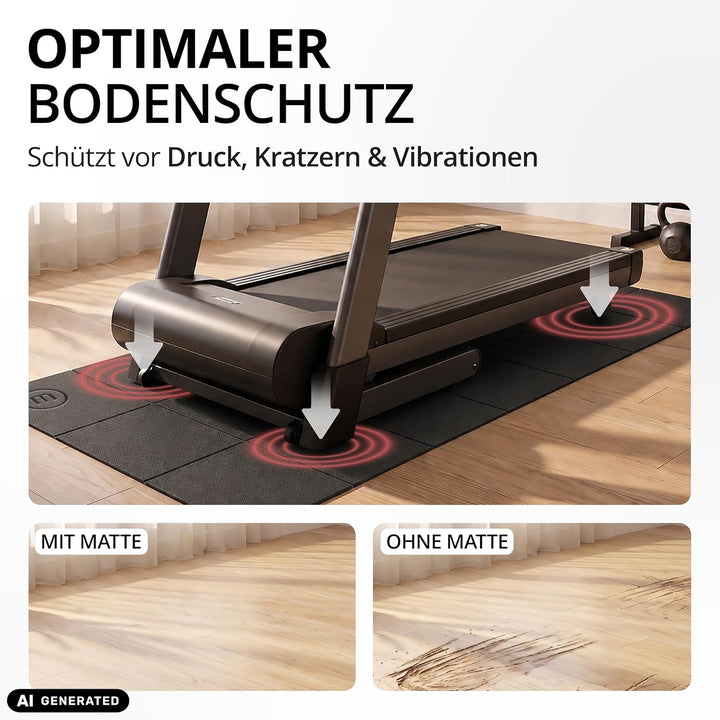 bemaxx Bodenschutzmatte Fitness PVC - für Fitnessgeräte Sportgeräte Laufbandmatte rutschfest, Unterl