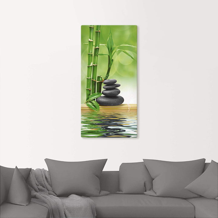Artland Leinwandbild Wandbild Bild auf Leinwand 30x60 cm Wanddeko Zen Asien Asiatisch Wellness Spa B