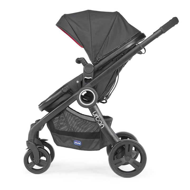Chicco 06079418950000 Urban Plus Gestell mit Halbfester Babyschale inklusiv Regenschutz, Frontbügel,