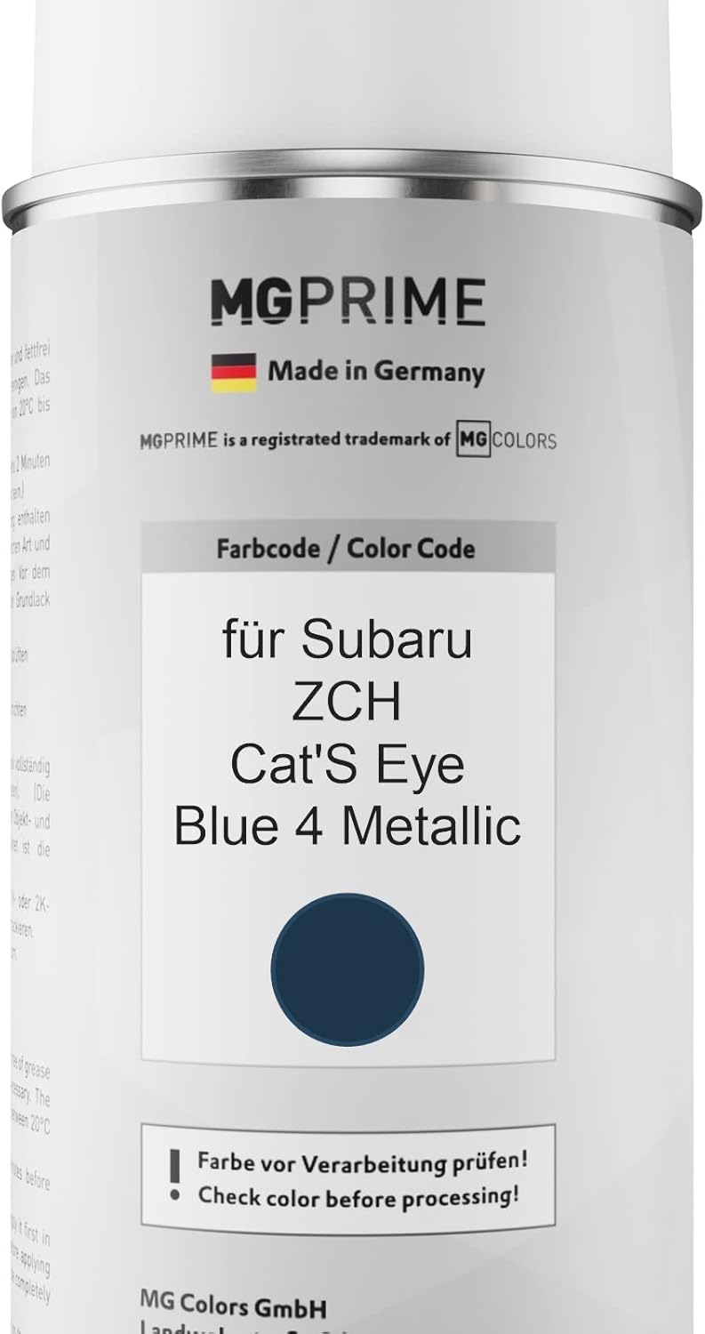 MG PRIME Autolack Sprühdosen Set für Subaru ZCH Cat'S Eye Blue 4 Metallic Basislack Klarlack Spraydo