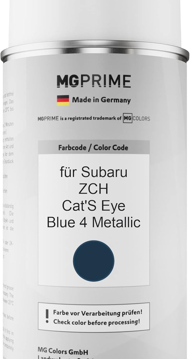 MG PRIME Autolack Sprühdosen Set für Subaru ZCH Cat'S Eye Blue 4 Metallic Basislack Klarlack Spraydo