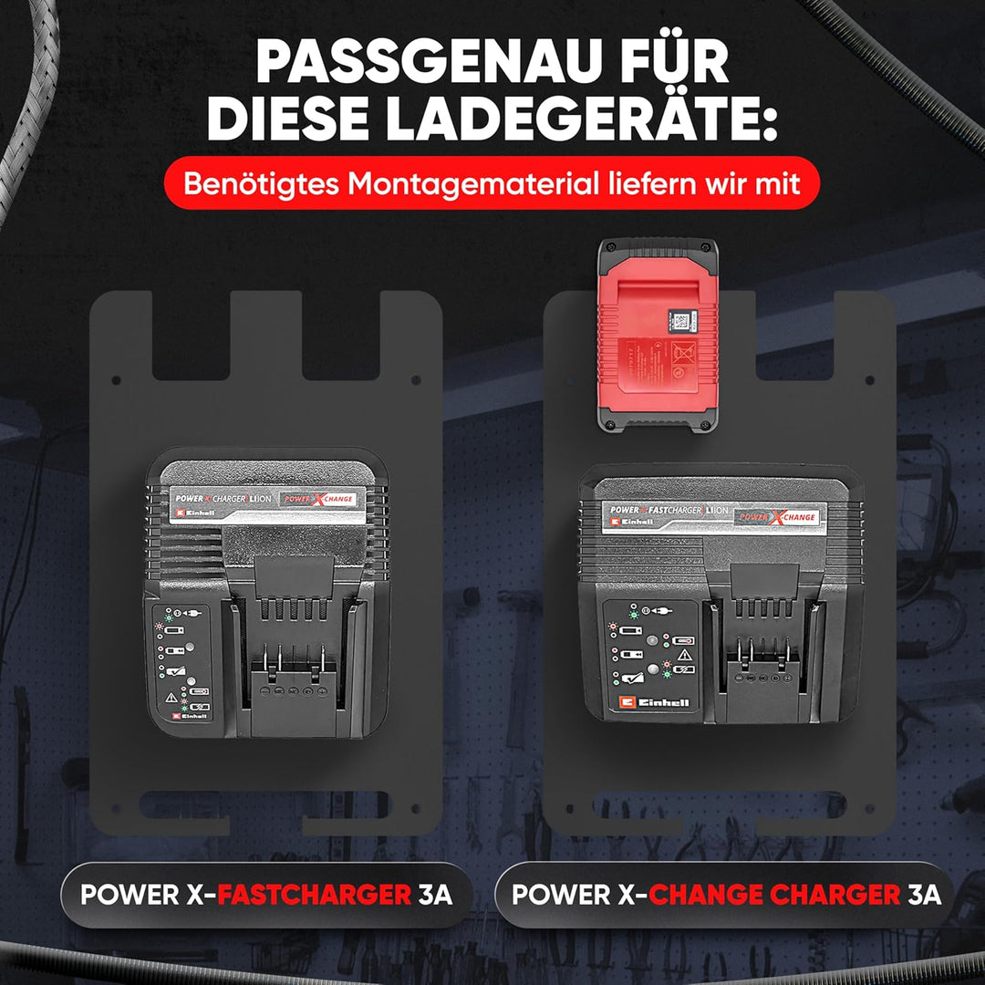 Adlerfokus Wandhalterung für Einhell Akkus & Ladegeräte [Made in Germany] Einhell Akkuhalter Wandhal
